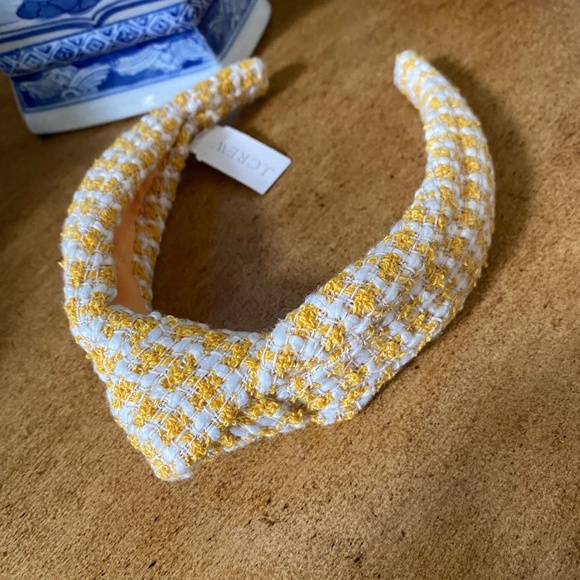 J. Crew  Tweed Yellow Turban Knot Headband - Picture 4 of 4